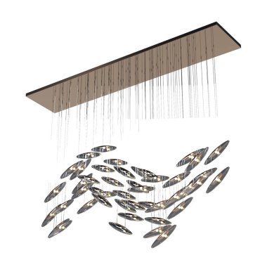 Beyaz arkaplanda izole edilmiş avize 3D illüstrasyon