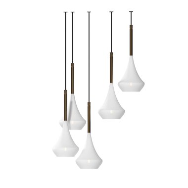 Beyaz arkaplanda izole edilmiş avize 3D illüstrasyon