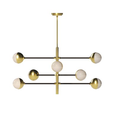 Beyaz arkaplanda izole edilmiş avize 3D illüstrasyon