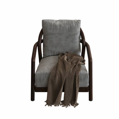 Beyaz arka planda izole edilmiş koltuk, iç mobilyalar, 3 boyutlu illüstrasyon        