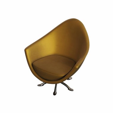 Beyaz arka planda izole edilmiş koltuk, iç mobilyalar, 3 boyutlu illüstrasyon        