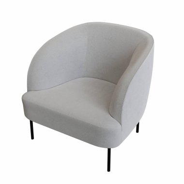 Beyaz arka planda izole edilmiş koltuk, iç mobilyalar, 3 boyutlu illüstrasyon        