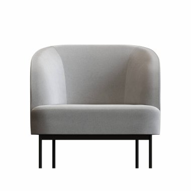 Beyaz arka planda izole edilmiş koltuk, iç mobilyalar, 3 boyutlu illüstrasyon        