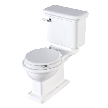 Beyaz arka planda klozet