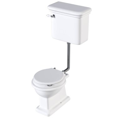 Beyaz arka planda klozet