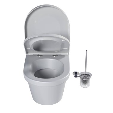 Beyaz arka plana karşı klozeti kapat