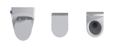 Beyaz arka planda klozet seti