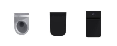 Beyaz arka planda klozet seti