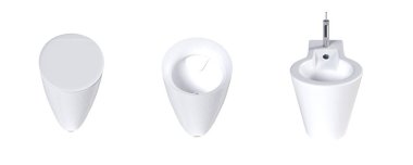 Beyaz arka planda klozet seti