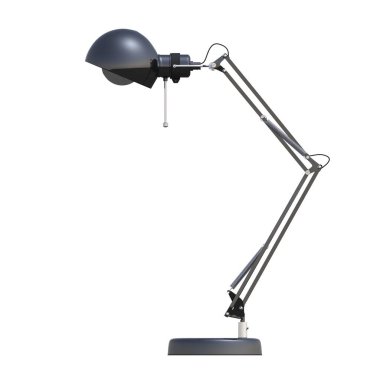 Modern lambanın 3 boyutlu görüntüsü beyaz arkaplanda izole edildi