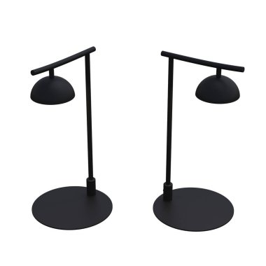 Beyaz arka planda izole edilmiş iki modern lamba seti