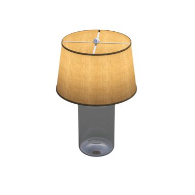 Modern lambanın 3 boyutlu görüntüsü beyaz arkaplanda izole edildi