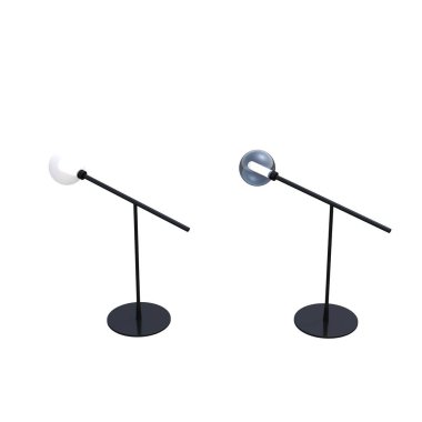 Beyaz arka planda izole edilmiş iki modern lamba seti