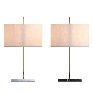 Beyaz arka planda izole edilmiş iki modern lamba seti