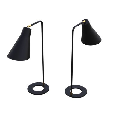 Beyaz arka planda izole edilmiş iki modern lamba seti