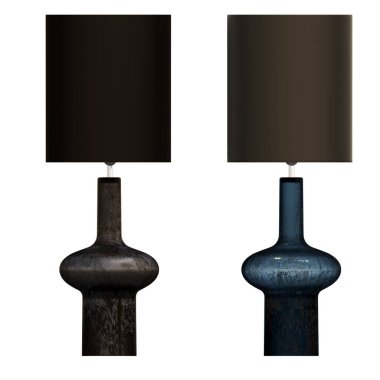 Beyaz arka planda izole edilmiş iki modern lamba seti