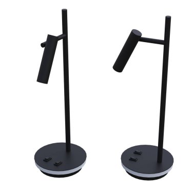 Beyaz arka planda izole edilmiş iki modern lamba seti