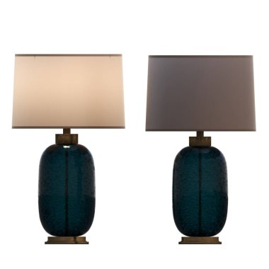 Beyaz arka planda izole edilmiş iki modern lamba seti