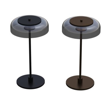 Beyaz arka planda izole edilmiş iki modern lamba seti