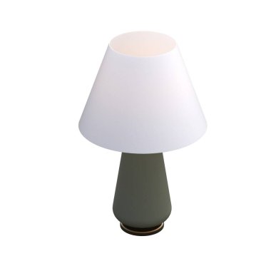 Modern lambanın 3 boyutlu görüntüsü beyaz arkaplanda izole edildi