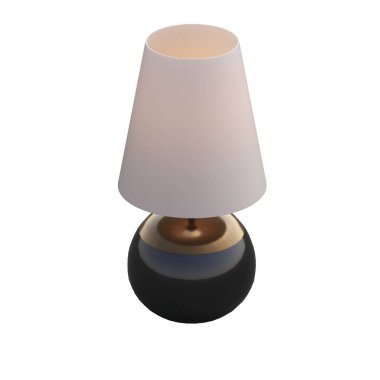 Modern lambanın 3 boyutlu görüntüsü beyaz arkaplanda izole edildi