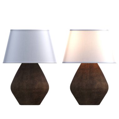 Beyaz arka planda izole edilmiş iki modern lamba seti