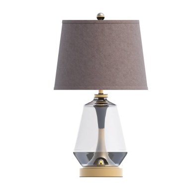 Modern lambanın 3 boyutlu görüntüsü beyaz arkaplanda izole edildi