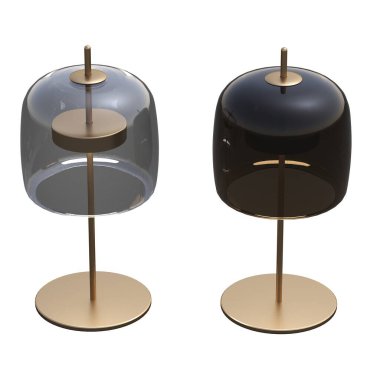 Beyaz arka planda izole edilmiş iki modern lamba seti