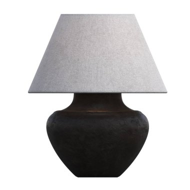 Modern lambanın 3 boyutlu görüntüsü beyaz arkaplanda izole edildi