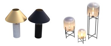 modern lambalar beyaz arkaplanda izole edildi