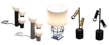 modern lambalar beyaz arkaplanda izole edildi