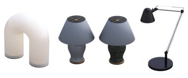 modern lambalar beyaz arkaplanda izole edildi