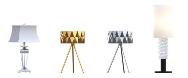 modern lambalar beyaz arkaplanda izole edildi