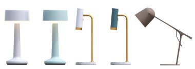 modern lambalar beyaz arkaplanda izole edildi