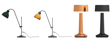 modern lambalar beyaz arkaplanda izole edildi