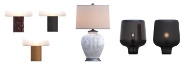 modern lambalar beyaz arkaplanda izole edildi