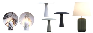 modern lambalar beyaz arkaplanda izole edildi