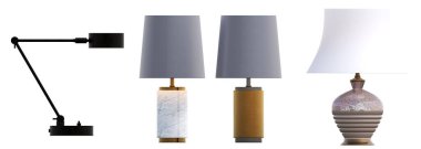 modern lambalar beyaz arkaplanda izole edildi