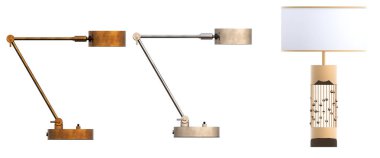 modern lambalar beyaz arkaplanda izole edildi