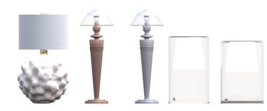 modern lambalar beyaz arkaplanda izole edildi