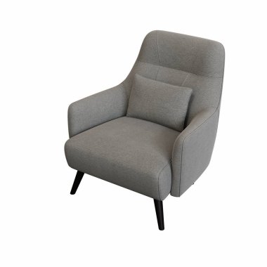 Beyaz arka planda izole edilmiş koltuk, iç mobilyalar, 3 boyutlu illüstrasyon