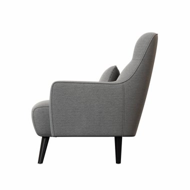 Beyaz arka planda izole edilmiş koltuk, iç mobilyalar, 3 boyutlu illüstrasyon