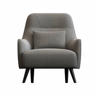 Beyaz arka planda izole edilmiş koltuk, iç mobilyalar, 3 boyutlu illüstrasyon