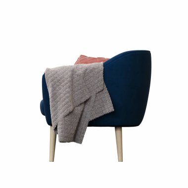 Beyaz arka planda izole edilmiş koltuk, iç mobilyalar, 3 boyutlu illüstrasyon