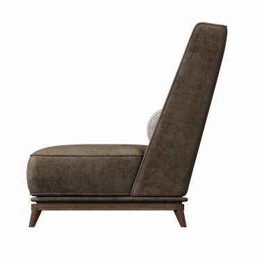 Beyaz arka planda izole edilmiş koltuk, iç mobilyalar, 3 boyutlu illüstrasyon