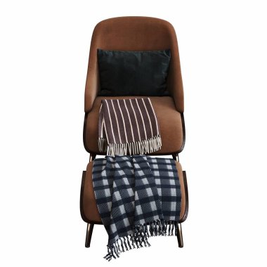 Beyaz arka planda izole edilmiş koltuk, iç mobilyalar, 3 boyutlu illüstrasyon