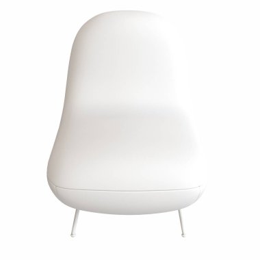 Beyaz arka planda izole edilmiş koltuk, iç mobilyalar, 3 boyutlu illüstrasyon