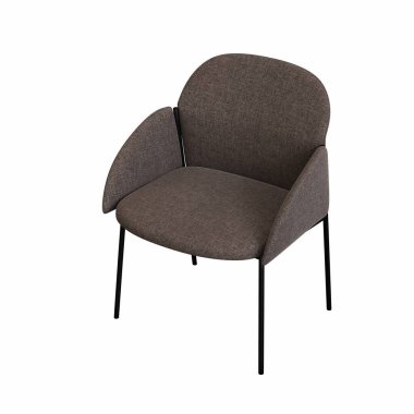 Beyaz arka planda izole edilmiş koltuk, iç mobilyalar, 3 boyutlu illüstrasyon