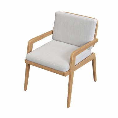 Beyaz arka planda izole edilmiş koltuk, iç mobilyalar, 3 boyutlu illüstrasyon