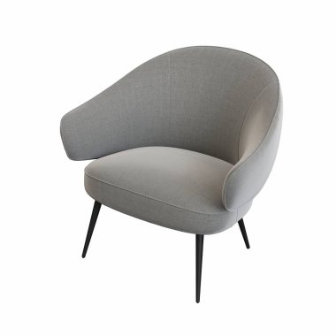 Beyaz arka planda izole edilmiş koltuk, iç mobilyalar, 3 boyutlu illüstrasyon